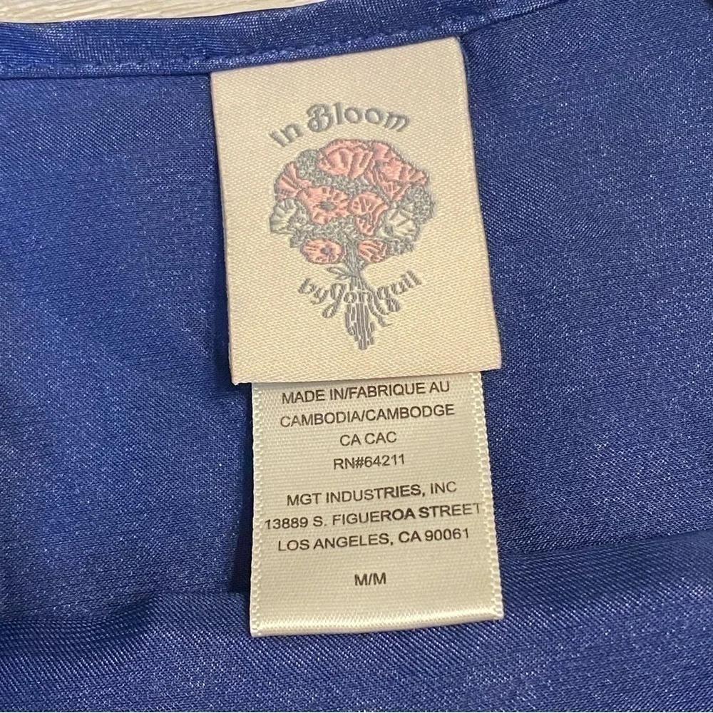 In Bloom by Jonquil Womens Nava Satin Cami Tank Top, Navy, Size M - Picture 6 of 8